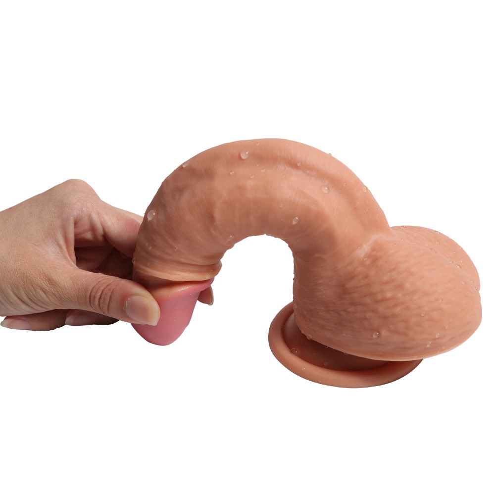 19 Cm Ekstra Yumuşak Çift Katmanlı Özel Silikon Dokuda Realistik Penis