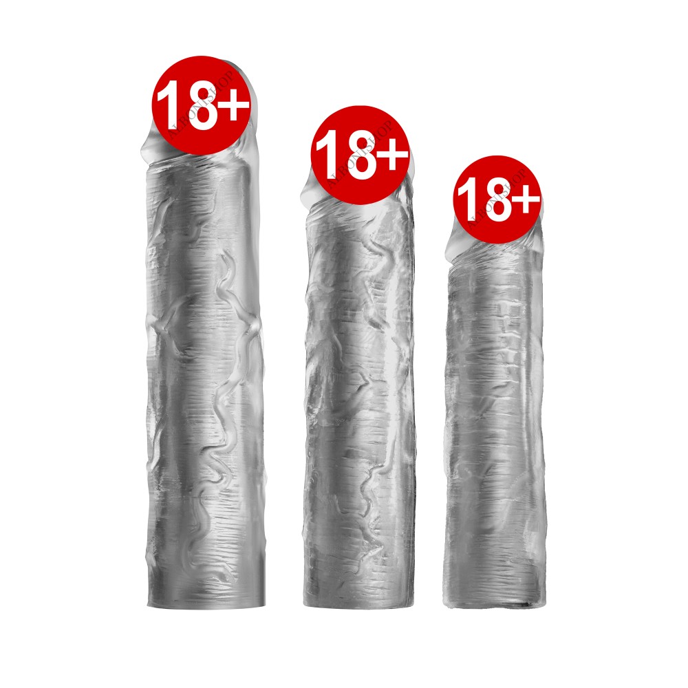 3 Farklı Boyda Özel Gerçekci Yumuşak Dokuya Sahip Harika Penis Kılıfı Seti