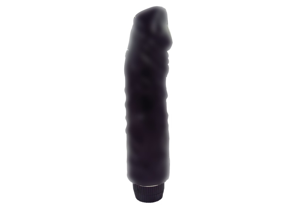 Ayarlanabilir Güçlü Titreşimli 22 Cm Damarlı Siyah Vibratör