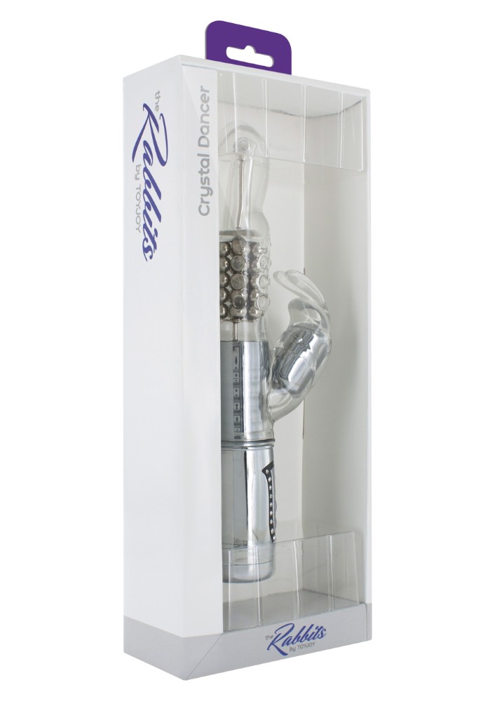 Crystal Dancer Rabbit 24 Cm Dönebilen Klitoris ve G-bölgesi Uyarıcı 5 Modlu Titreşimli Vibratör