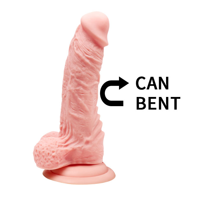 Dong 19 Cm Kıkırdaklı Liquid Silikon Ultra Yumuşak Kemerli Penis