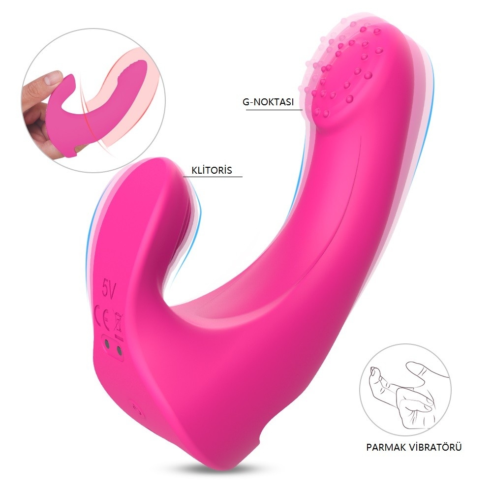 Finger Gun 9 Modlu Titreşimli Çift Bölge Temaslı Parmak Vibratör