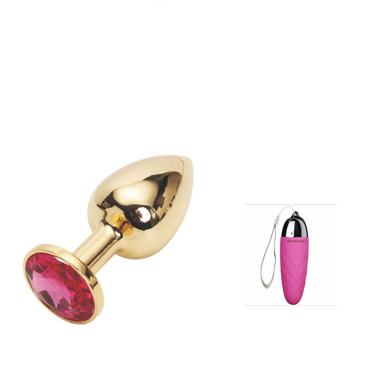 Gold Metal Taşlı Büyük Boy Anal Plug