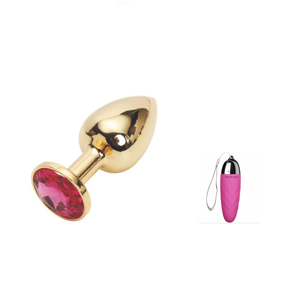 Gold Metal Taşlı Küçük Boy Anal Plug