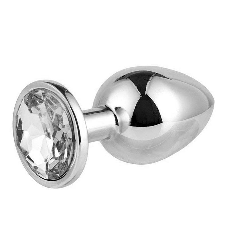Gümüş Metal Taşlı Büyük Boy Anal Plug