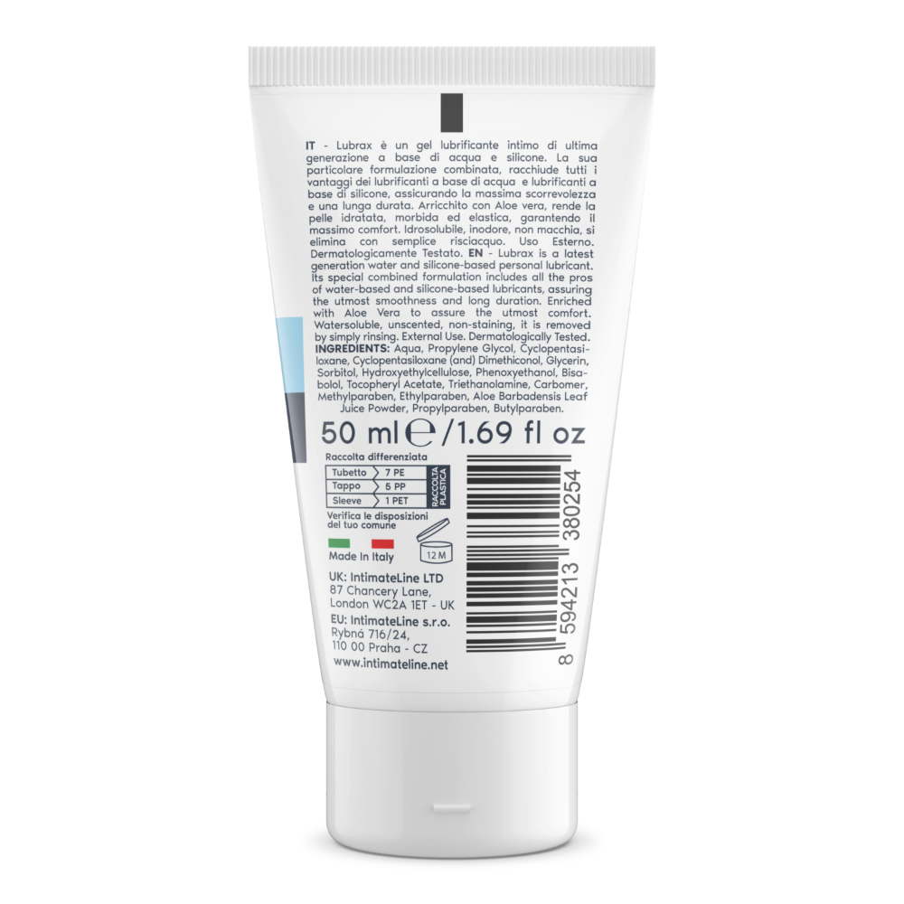 İntimateline Lubrax Silikon&Su Bazlı Hybrid Formül Aloe Vera Özlü 50 Ml Anal Kayganlaştırıcı Jel