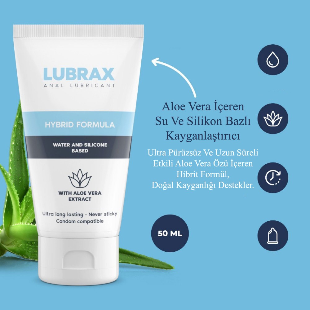 İntimateline Lubrax Silikon&Su Bazlı Hybrid Formül Aloe Vera Özlü 50 Ml Anal Kayganlaştırıcı Jel