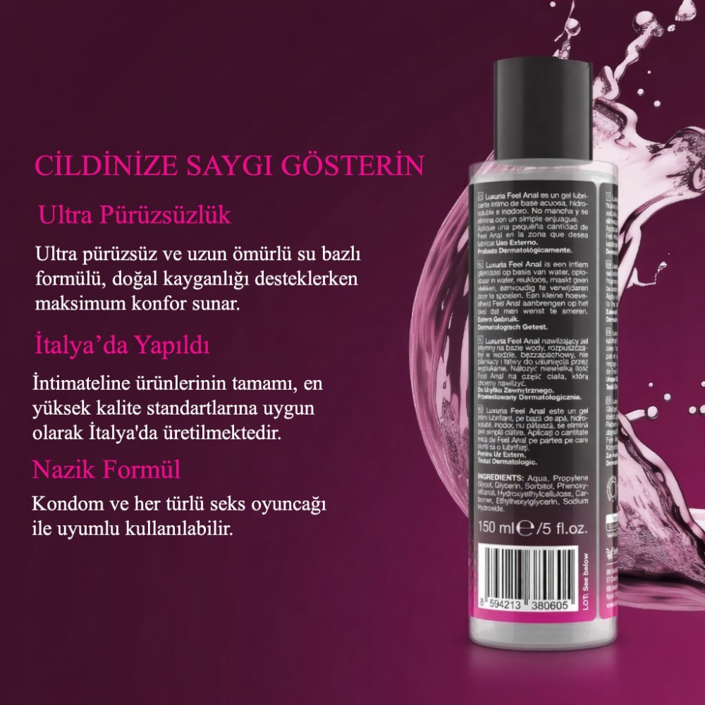 İntimateline Luxuria Feel Anal 150 ml Kayganlaştırıcı Jel