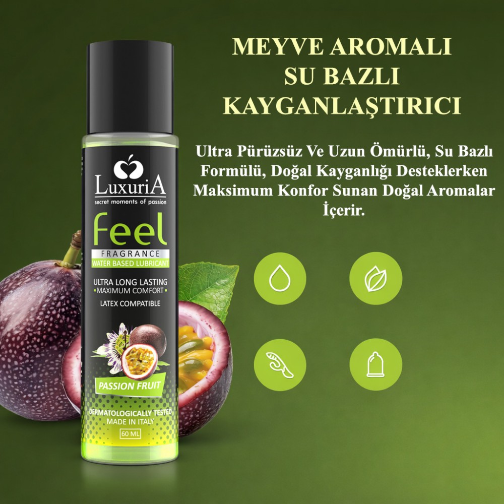İntimateline Luxuria Feel Passion Fruit Aromalı 60 ml Kayganlaştırıcı Jel