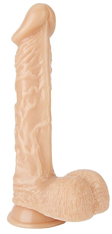 Jonas 22,5 cm Damarlı Vantuzlu Realistik Penis Dildo