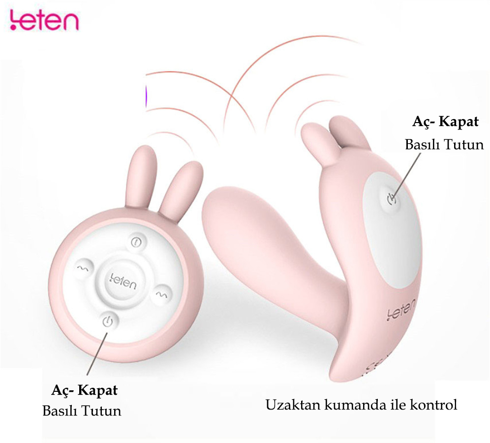 Leten Giyilebilir Kumandalı Çift Motorlu Mor Şarjlı Vibratör