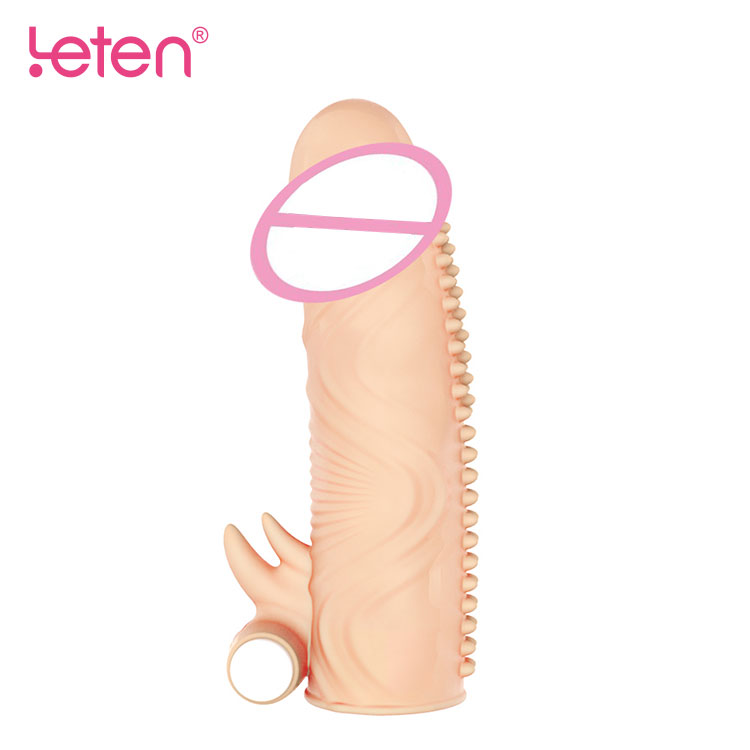 Leten Model 2 Titreşimli Klitoris Uyarıcı Penis Kılıfı