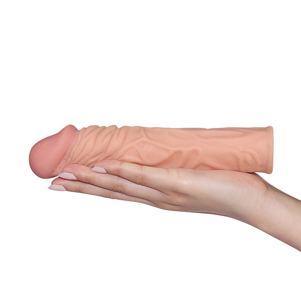 Lovetoy X- Tender Realistik Dokulu 5cm Uzatmalı Penis Kılıfı -LV1052F