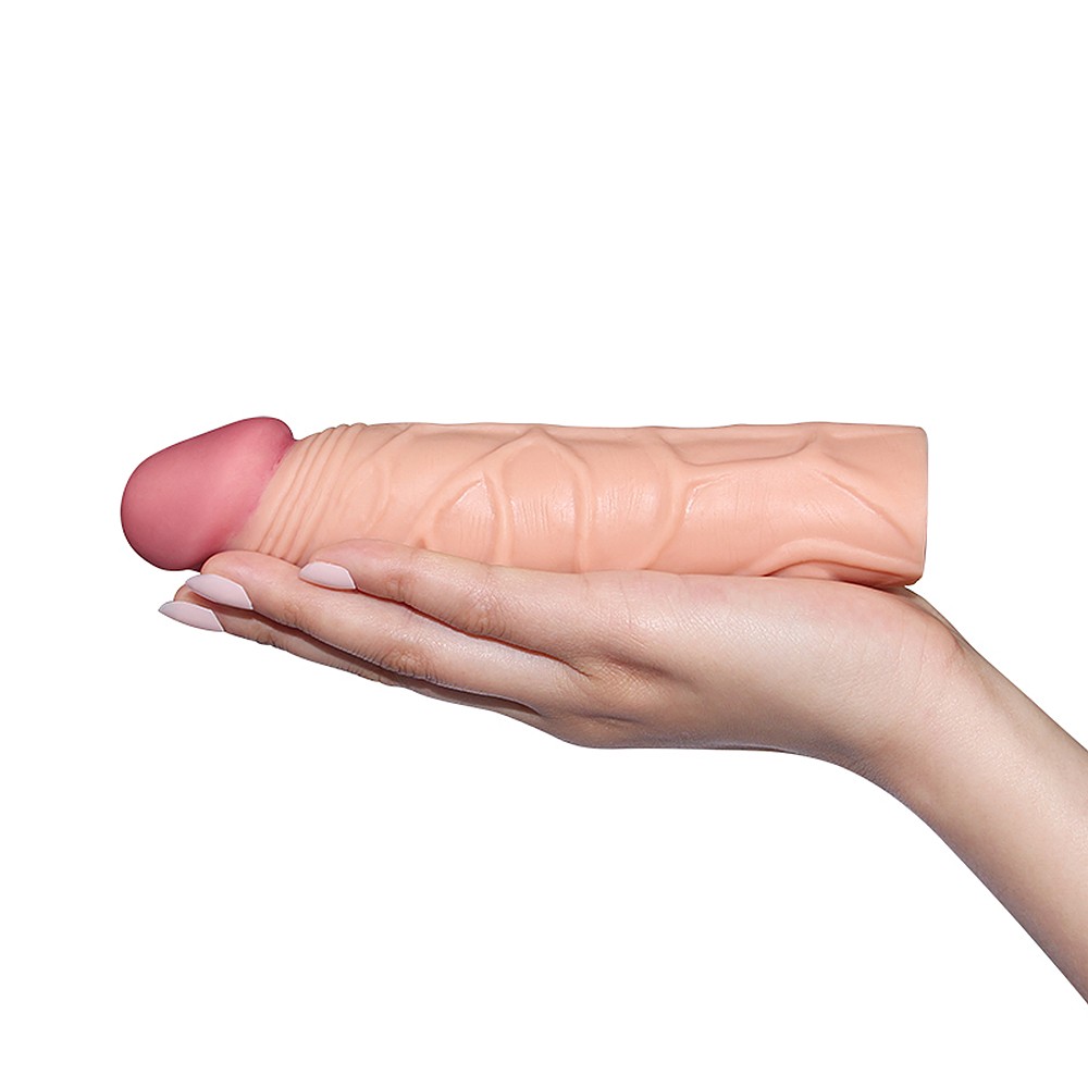 Lovetoy X-Tender Realistik Dokuda 2.5 Cm Uzatmalı Penis Kılıfı-LV1051F