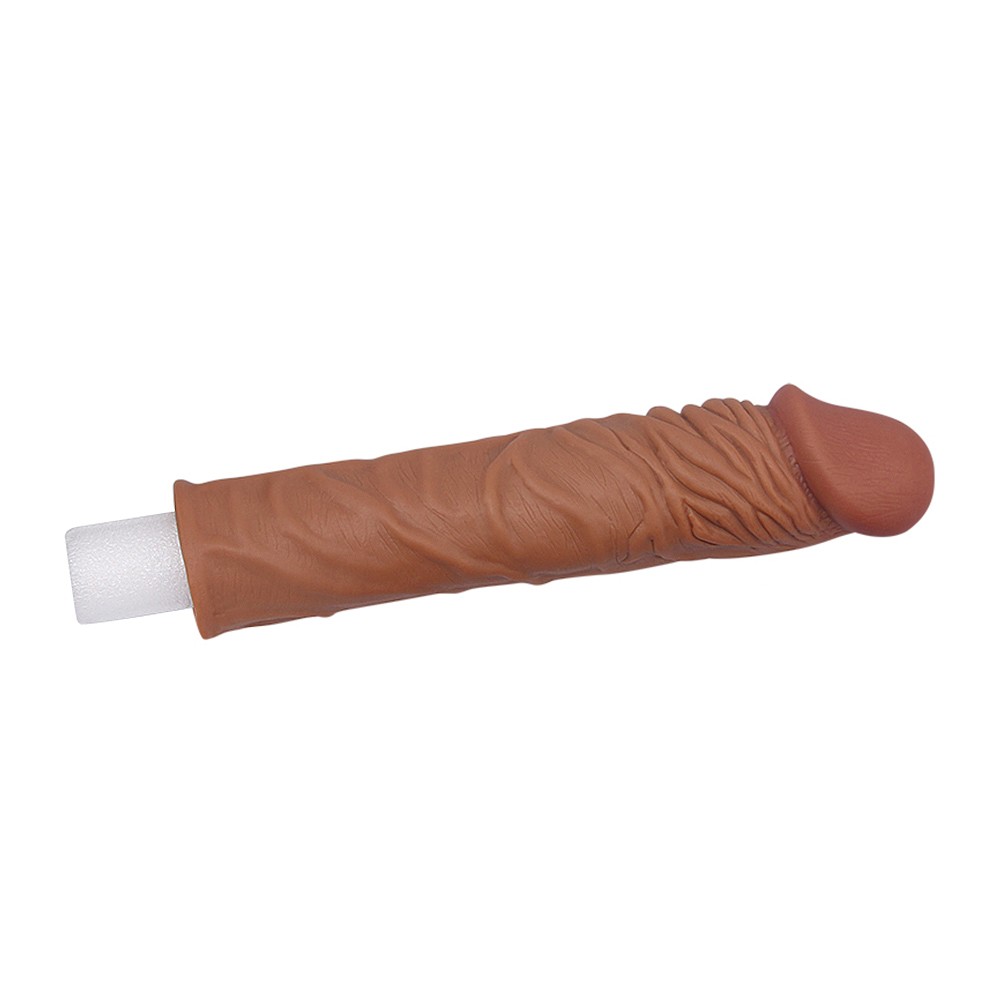 Lovetoy X-Tender Realistik Dokulu 5 Cm Uzatmalı Penis Kılıfı-LV1052B