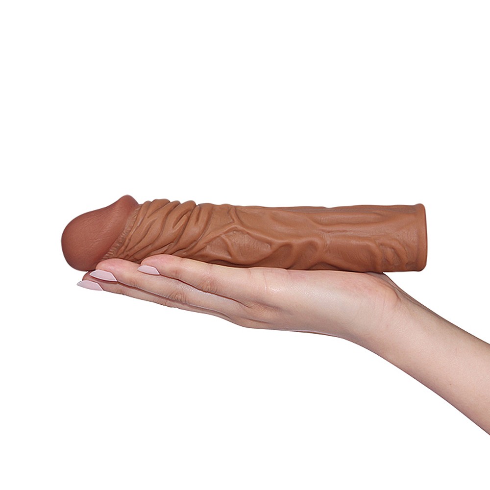 Lovetoy X-Tender Realistik Dokulu 5 Cm Uzatmalı Penis Kılıfı-LV1052B