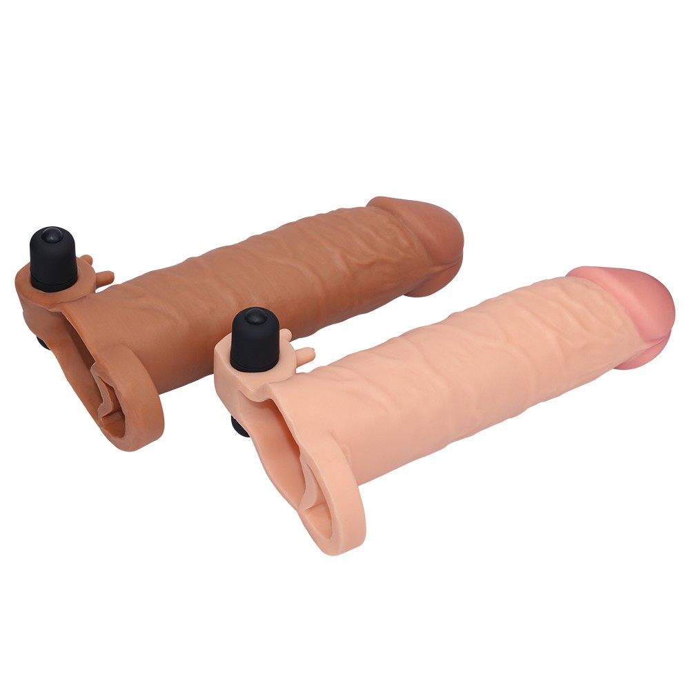 Lovetoy X-TENDER Realistik Titreşimli 5 Cm  Uzatmalı Penis Kılıfı-LV1061F