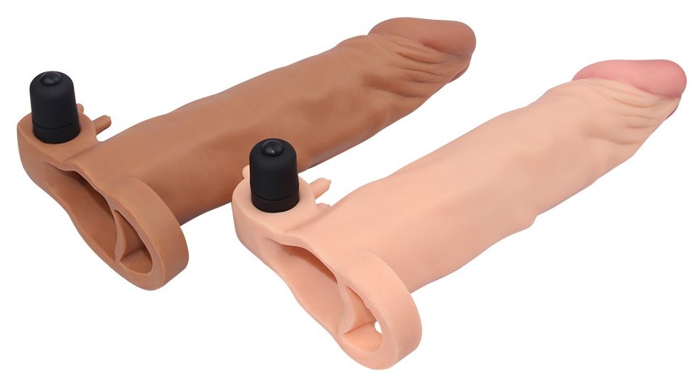 Lovetoy X-TENDER Realistik Titreşimli 5cm Uzatmalı Penis Kılıfı-1063B
