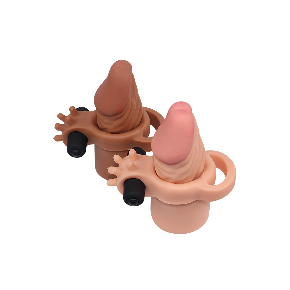 Lovetoy X-TENDER Realistik Titreşimli 5cm Uzatmalı Penis Kılıfı-1063B