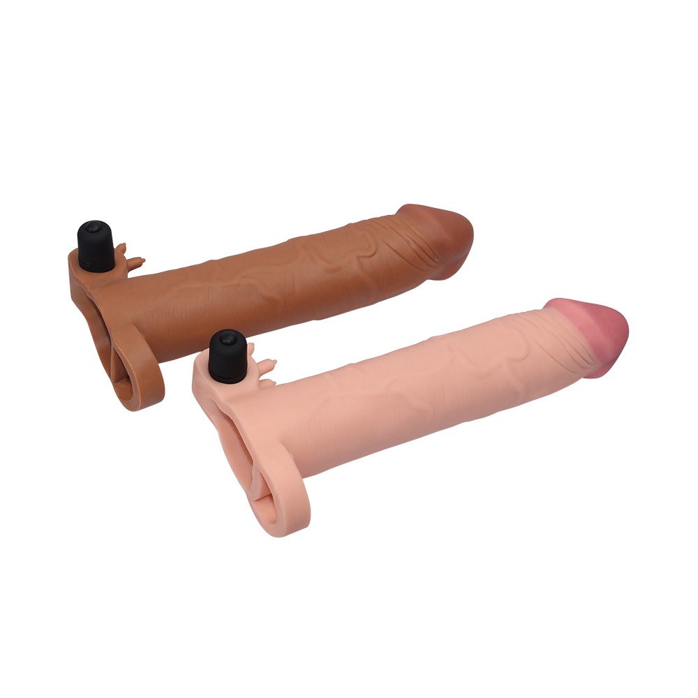 Lovetoy X-TENDER Realistik Titreşimli 7 Cm Uzatmalı Penis Kılıfı-LV1065B