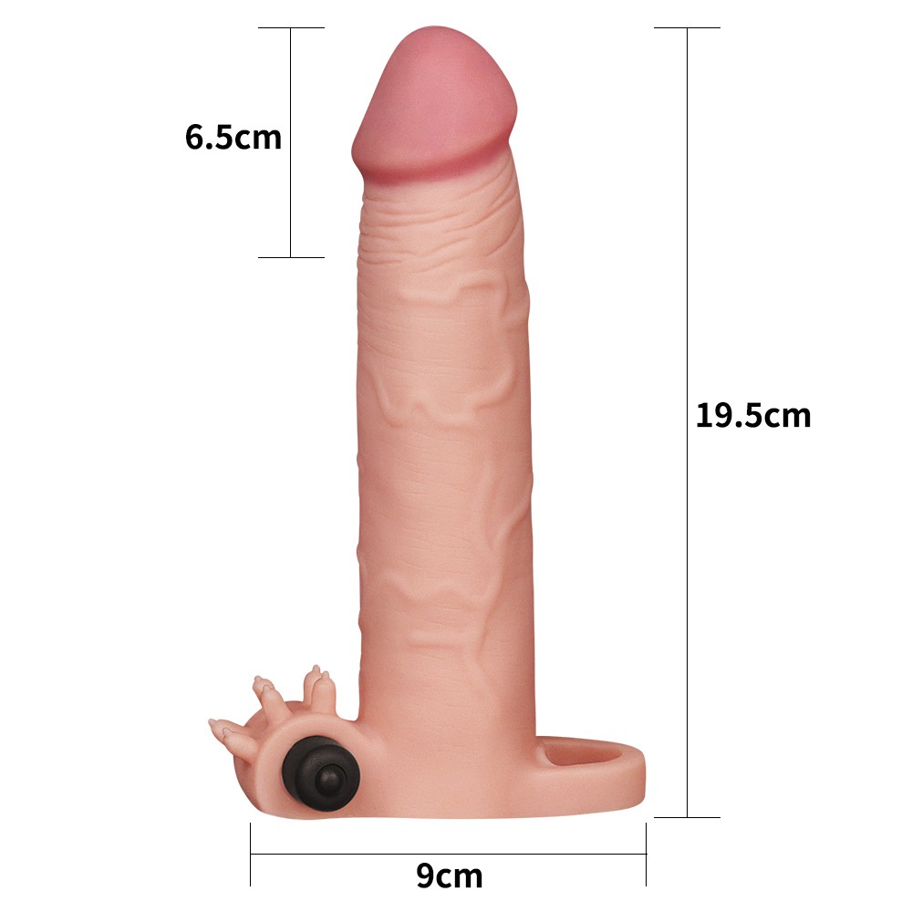 Lovetoy X-TENDER Realistik Titreşimli 7 cm Uzatmalı Penis Kılıfı-LV1065F