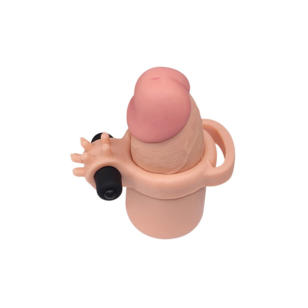 Lovetoy X-TENDER Realistik Titreşimli 7 cm Uzatmalı Penis Kılıfı-LV1066F