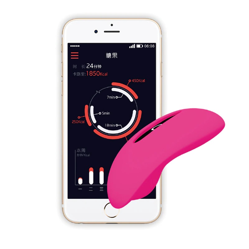 Magic Motion Candy Telefon Uyumlu Giyilebilir Su Geçirmez Pembe Vibratör
