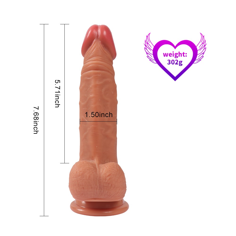 Özel Yumuşak Dokulu Ultra Gerçekci Çift Katmanlı 20 Cm Realistik Penis Dildo