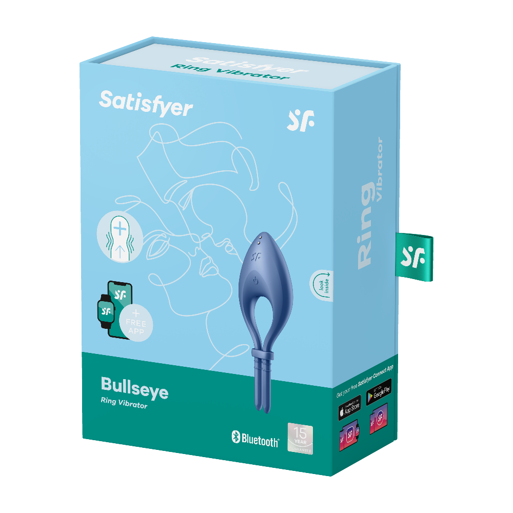 Satisfyer Bullseye Connect Blue App Kontrollü Ayarlanabilir Titreşimli Penis Halkası