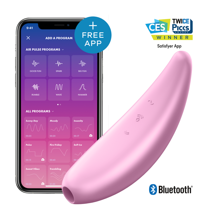 Satisfyer Curvy 3+ Pink Klitoris Stimülatörü ve App Kontrol Titreşimli Vibratör