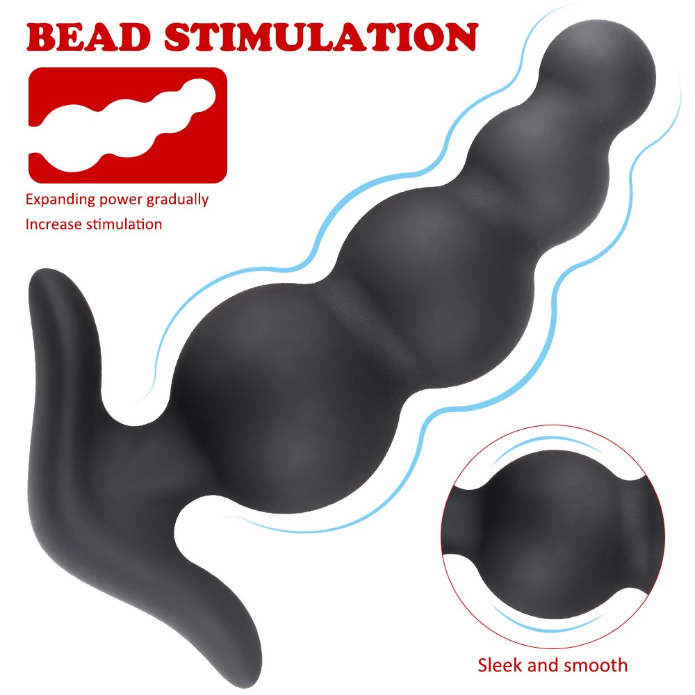 Simon 3 Farklı Boyutlu Boncuklu Yumuşak Silikon Anal Plug Seti