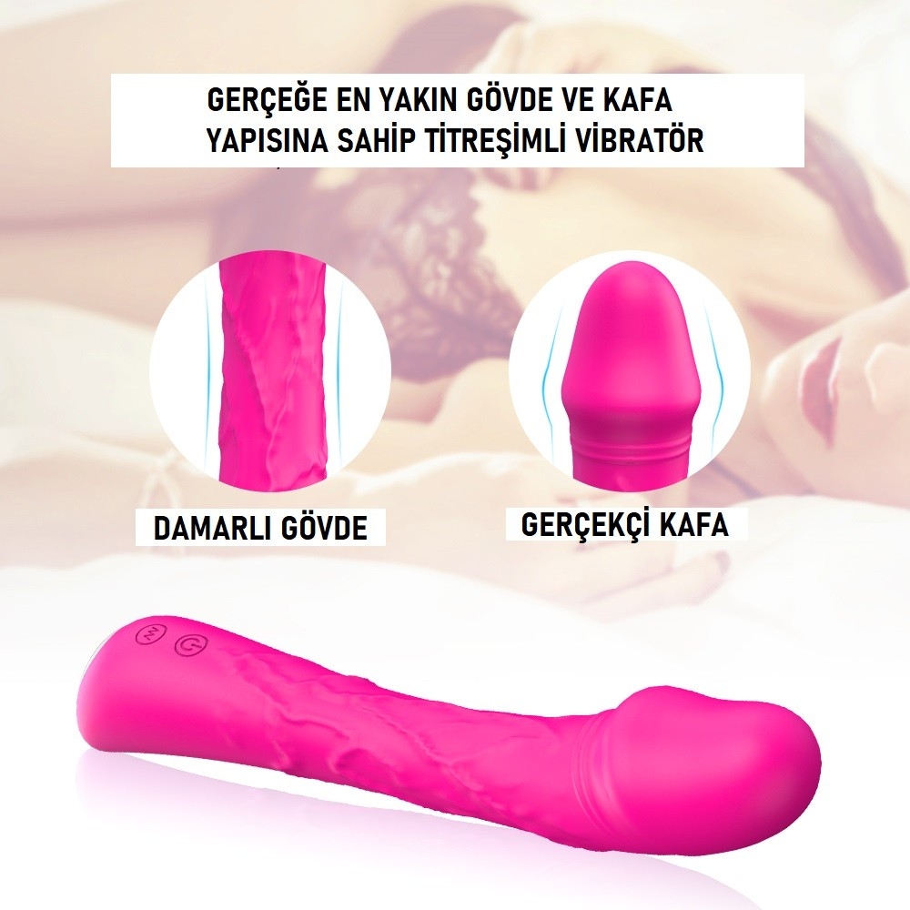 Sunshine 9 Fonksiyonlu Titreşimli Şarjlı Bükülebilir Damarlı Vibratör Dildo