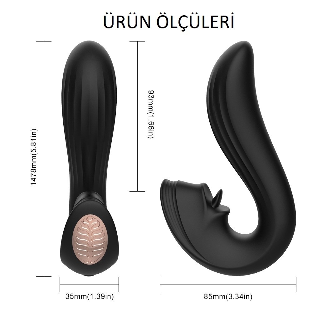 Velvet Dil Fonksiyonlu ve Titreşimli Silikon Güçlü Vibratör