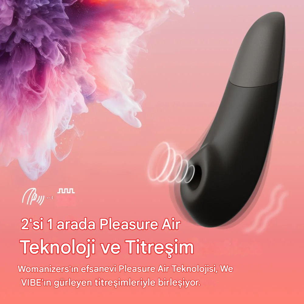Womanizer Enhance Black Emiş ve Titreşimli 2 si 1 Arada Klitoris Stimülatör Vibratörü