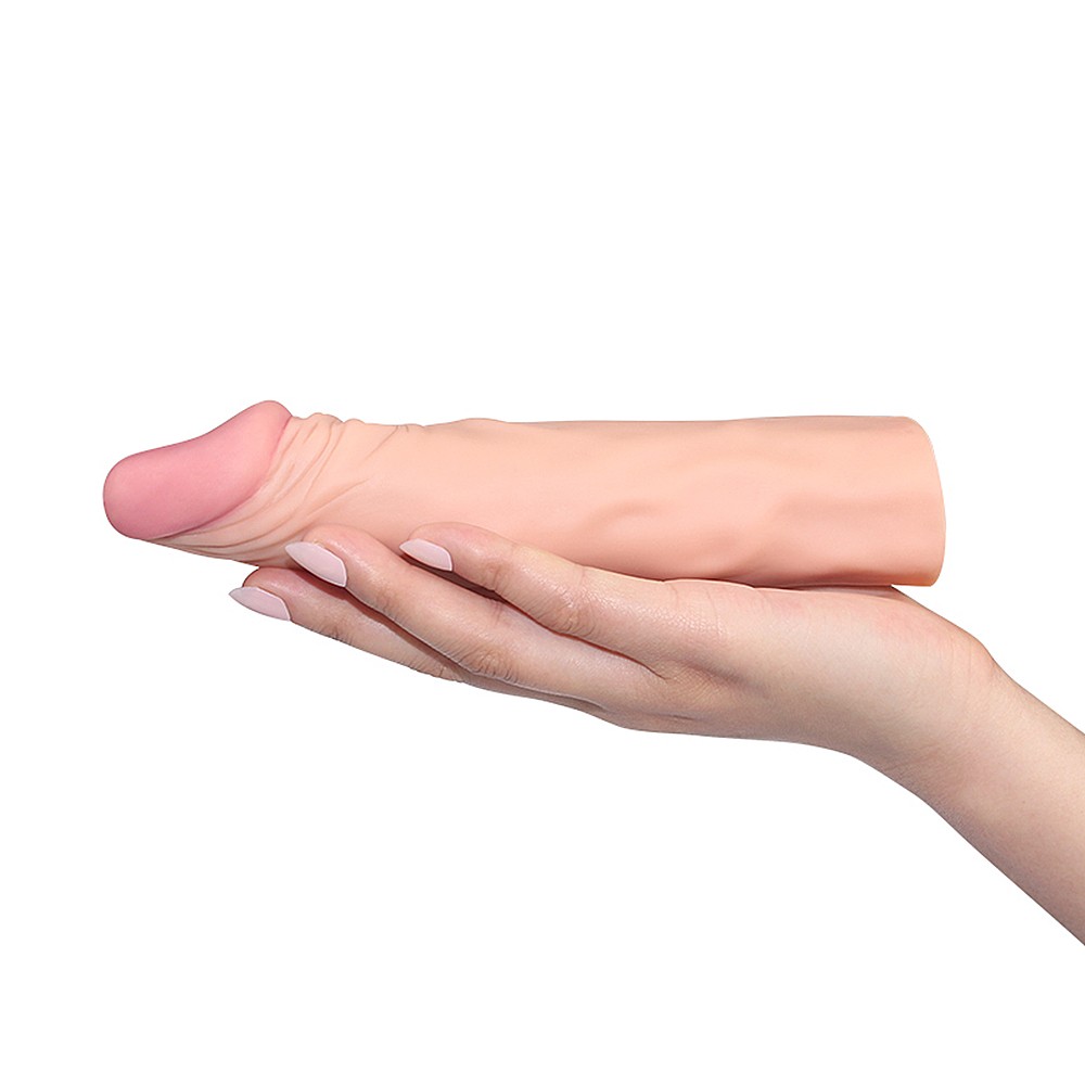 X- Tender Realistik Dokulu 5 Cm Uzatmalı Penis Kılıf-LV1053F