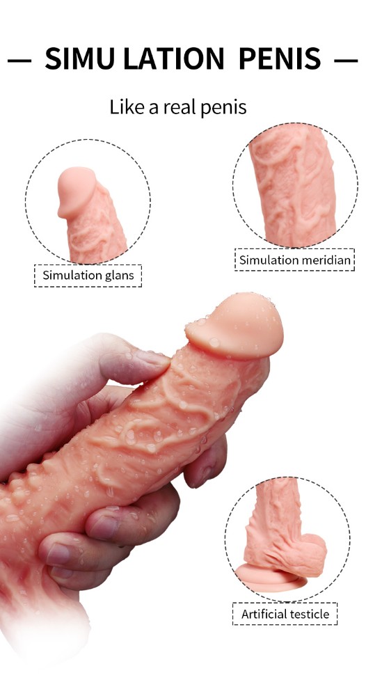 Zouma 19 Cm Çift Katmanlı&Kıkırdaklı Ultra Yumuşak Kemerli Penis 
