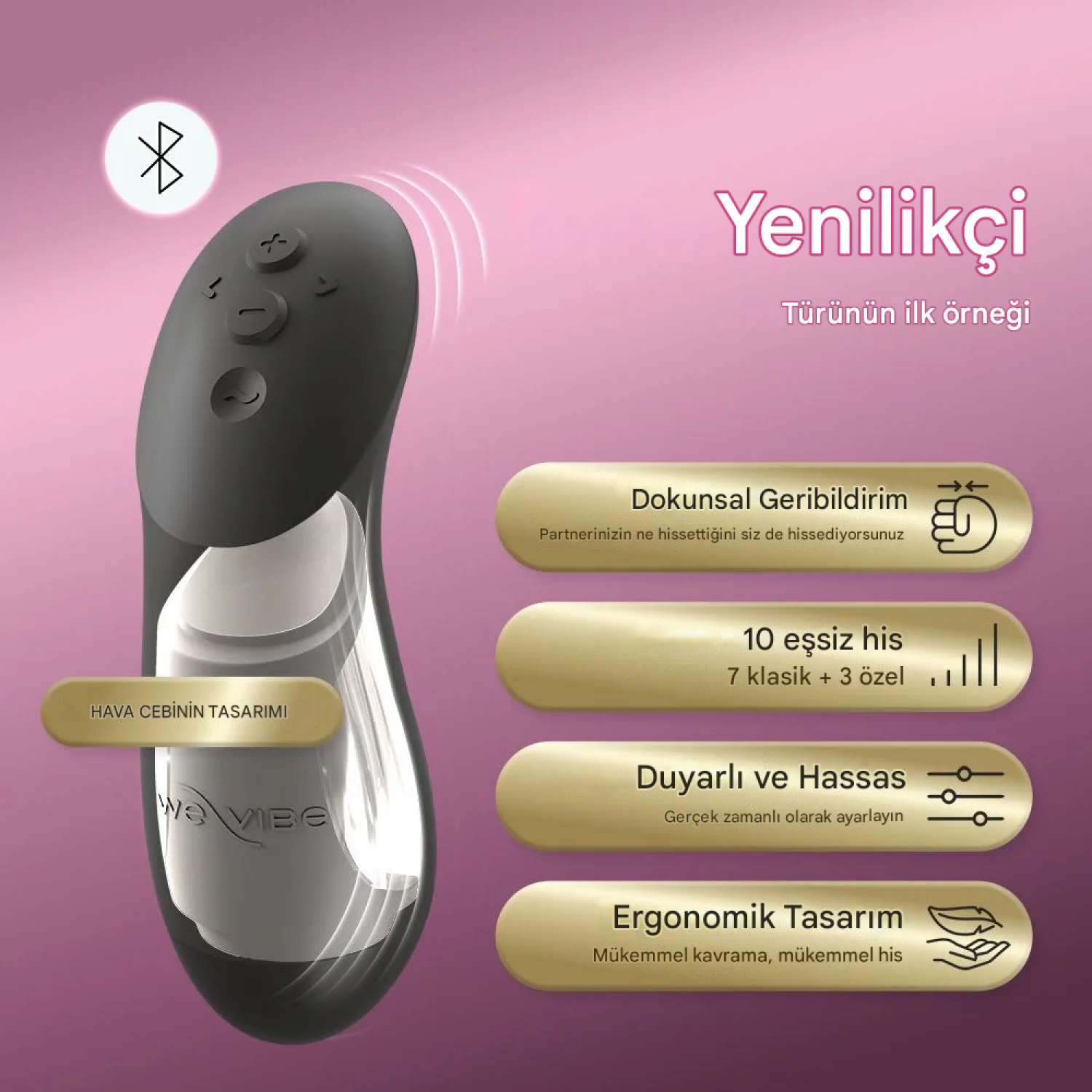 We-Vibe Chorus Pro Satin Black Uygulama ve Uzaktan Kumandalı Çift Vibratörü